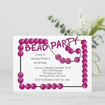 Bead Party Invitation | Zazzle