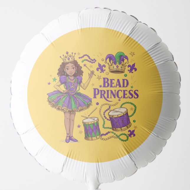 Bead Princess - Mardi Gras Balloon (Front)