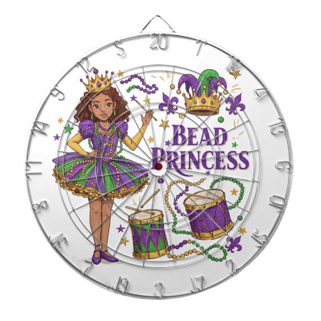 Bead Princess - Mardi Gras Dart Board (Front)