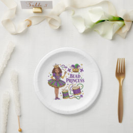 Bead Princess - Mardi Gras Paper Plates