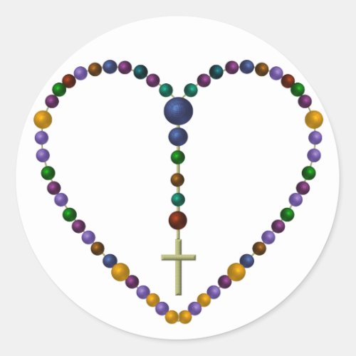 Bead Rosary 1 Classic Round Sticker