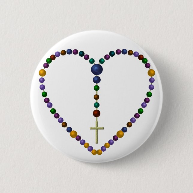 Bead Rosary #1 Pinback Button (Front)