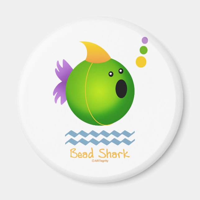 Bead Shark - Green Magnet (Front)