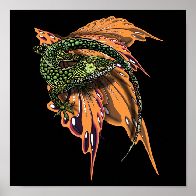 Beaded Anole Lizard  Poster (Front)