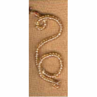 Beaded Backward S Pin Brooch Cutout