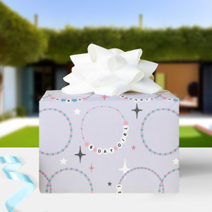 Beaded Birthday Bracelets Purple Wrapping Paper