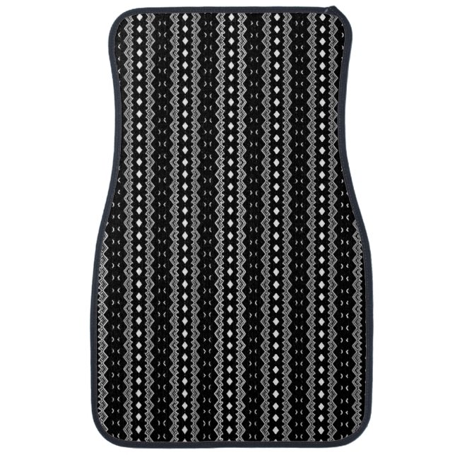 Beaded Black & White Car Floor Mat (Front)