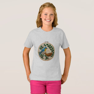 Beaded Bluebird Family Embroidery Hoop Art T-Shirt
