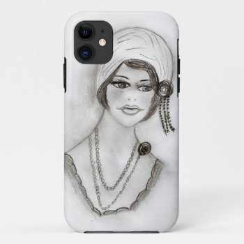 Beaded Flapper Girl Iphone 11 Case by BlayzeInk at Zazzle