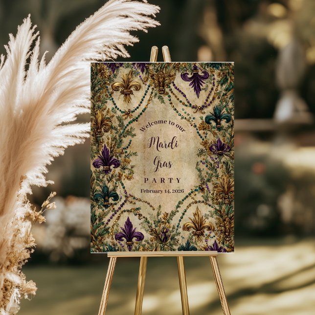 Beaded Fleur-de-Lis Mardi Gras Masquerade Foam Board (Creator Uploaded)