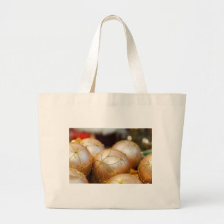 Beaded Flower Gold Ball Ornaments Large Tote Bag