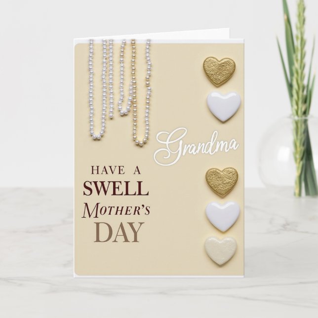 Beaded Grandma Mothers Day Card (Front)