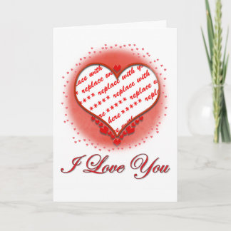 Beaded Heart Photo Frame Valentine Holiday Card