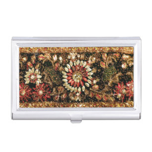 Beaded Indian Saree Photo Business Card Holder
