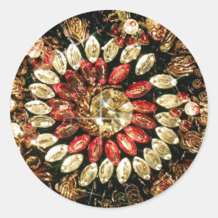 Beaded Indian Saree Photo Classic Round Sticker