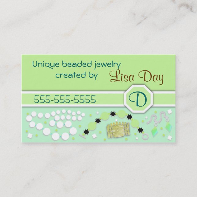 Beaded Jewelry Business Card (Front)