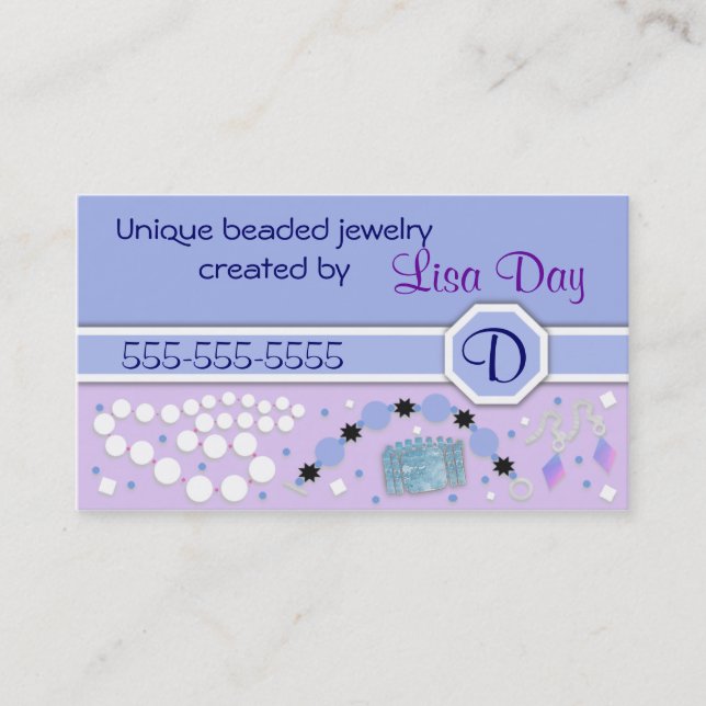 Beaded Jewelry Business Card (Front)