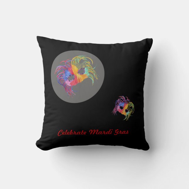 Beaded Mask - Throw Pillow (Front)