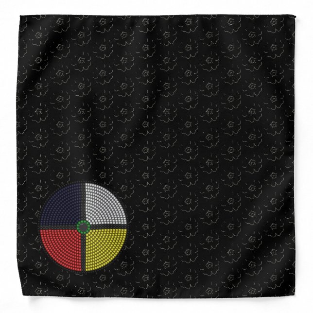 Beaded Medicine Wheel Bandana (Front)