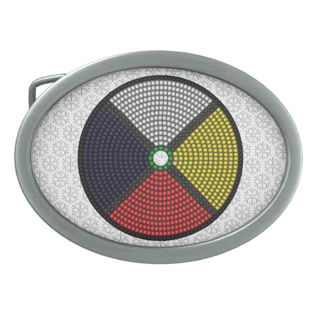 Beaded Medicine Wheel Belt Buckle (Front)