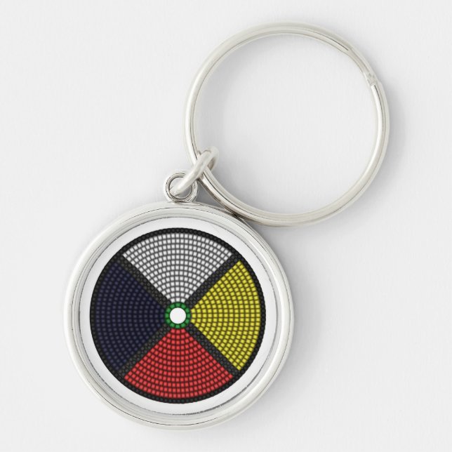 Beaded Medicine Wheel Keychain (Front)