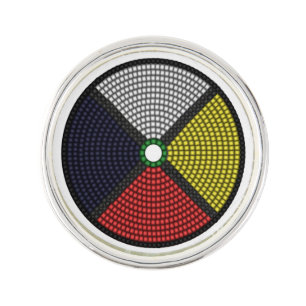 Beaded Medicine Wheel Pin
