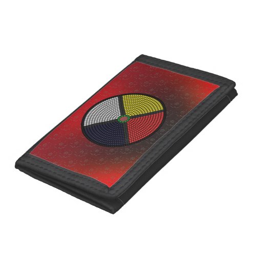 Beaded Medicine Wheel Tri_fold Wallet