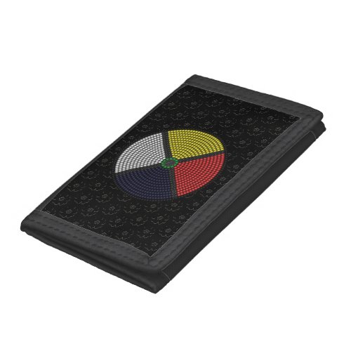 Beaded Medicine Wheel Tri_fold Wallet