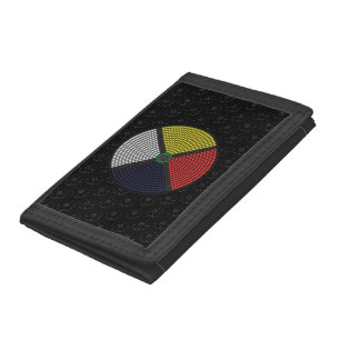 Beaded Medicine Wheel Trifold Wallet