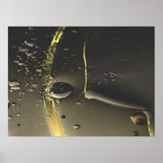 Beaded Oil in Gray & Yellow Abstract Poster
