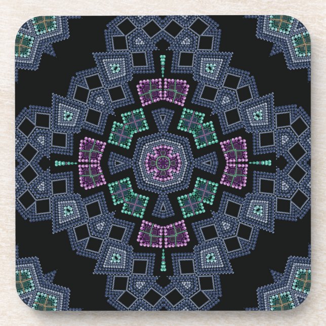 Beaded pattern beverage coaster (Front)