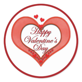 Beaded Red Heart Valentine Classic Round Sticker