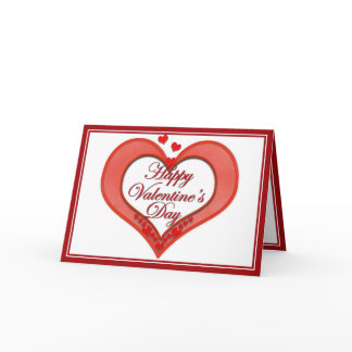 Beaded Red Heart Valentine Holiday Card