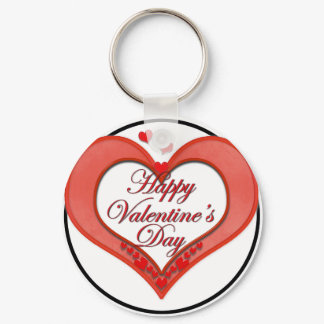 Beaded Red Heart Valentine Keychain