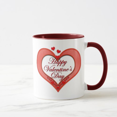 Beaded Red Heart Valentine Mug