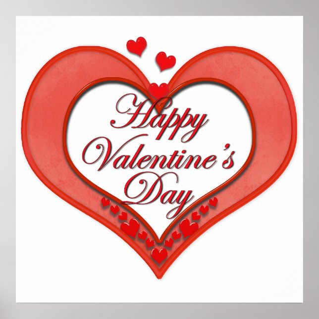 Beaded Red Heart Valentine Poster (Front)