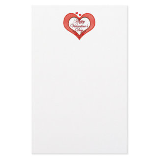Beaded Red Heart Valentine Stationery