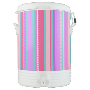 Beaded stripe aqua pink purple cooler