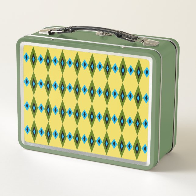 Beaded Tri-Diamonds Metal Lunch Box (Back)