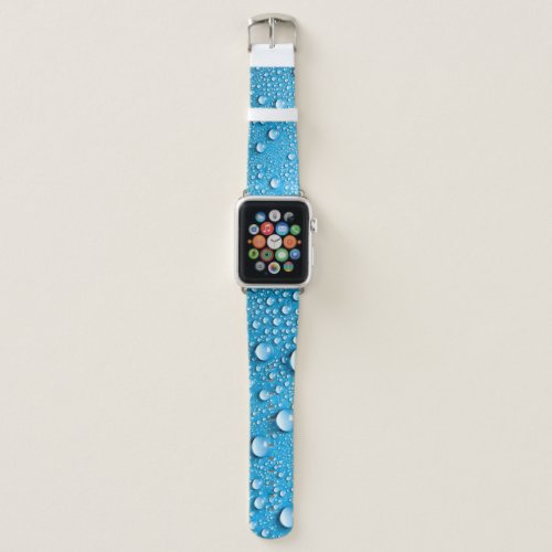 Beaded Water Droplets on Ocean Blue Apple Watch Band