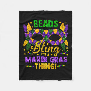 Beads And Bling It's A Mardi Gras Thing Carnival M Fleece Blanket