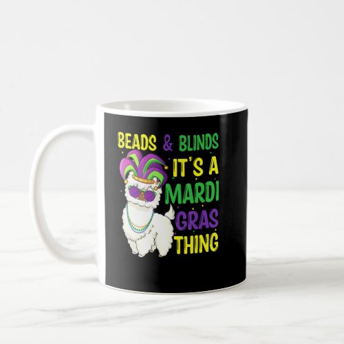 Beads And Mask Mardi Gras Llama Alpaca For Men Wom Coffee Mug