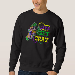 Beads Bling Let's Get Cray Dabbing Crawfish Mardi Sweatshirt