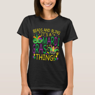 Beads Bling Mardi Gras Thing Carnival Party Men Wo T-Shirt