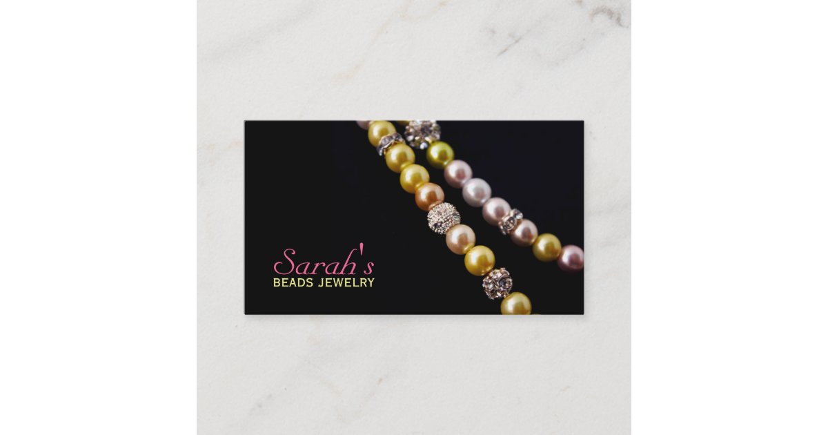 Beads Jewelry Business Card Zazzle