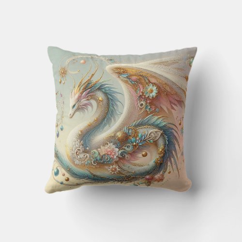 Beads lucky charms and threads  throw pillow