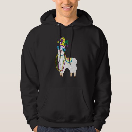 Beads  Mask Mardi Gras Llama for men women 1 Hoodie