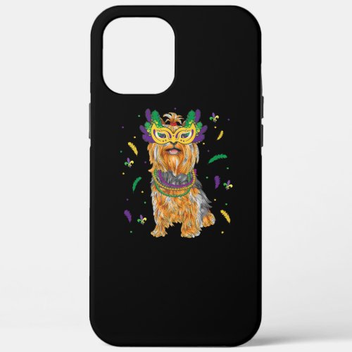 Beads  Mask Yorkshire Terrier Mardi Gras Dog Mom iPhone 12 Pro Max Case