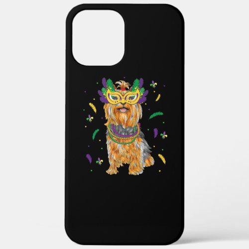 Beads  Mask Yorkshire Terrier Mardi Gras Dog Mom iPhone 12 Pro Max Case