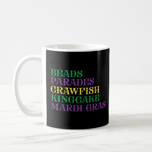 Beads Parades Crawfish Kingcake Jester Mardi Gras  Coffee Mug